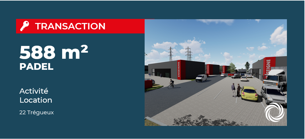 Transaction : Trégueux (22), location de 588 m² d'activité pour un futur complexe dédié au padel
