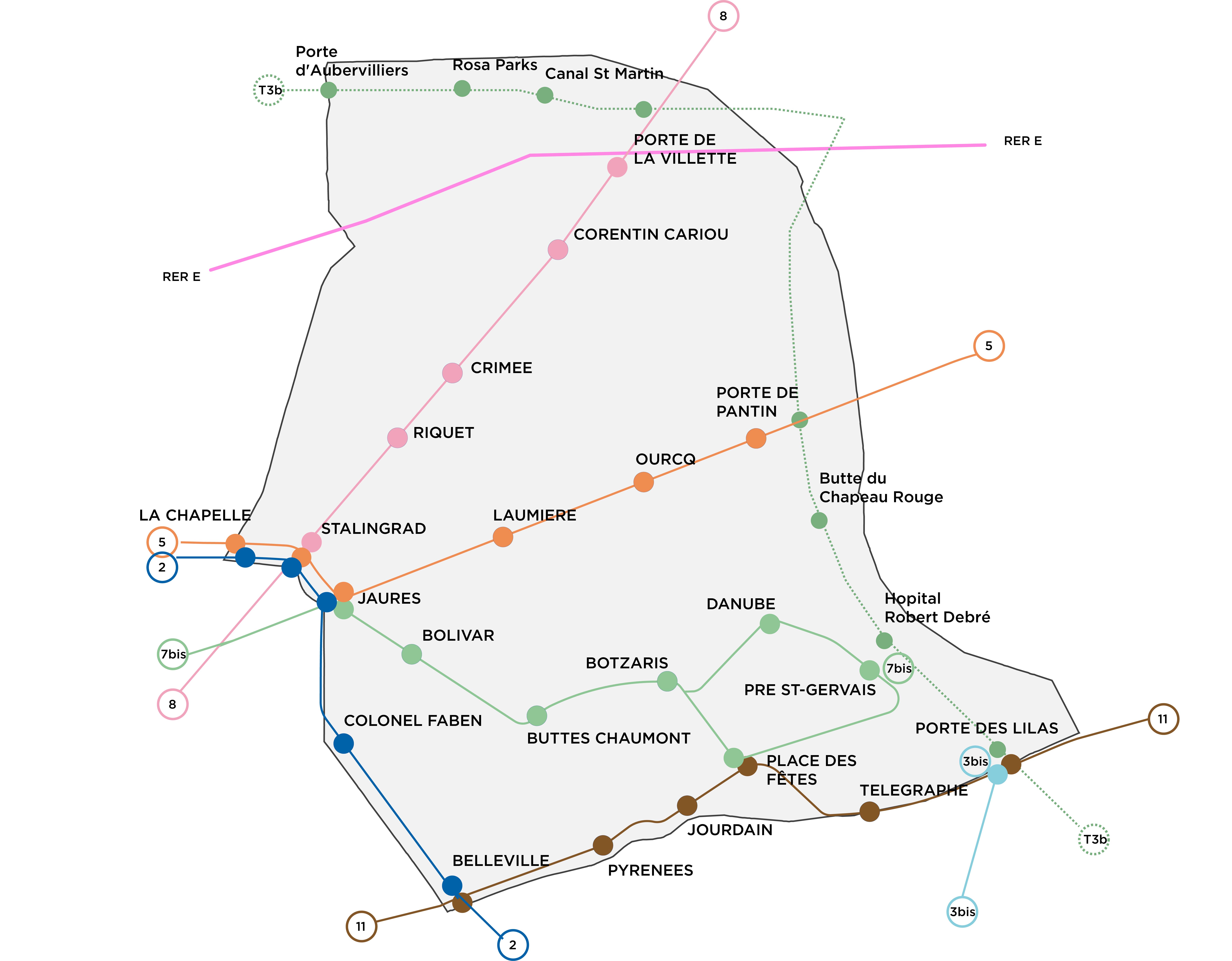 Plan Détaillé Du 19ème Arrondissement De Paris