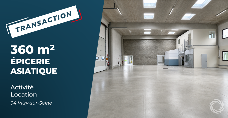 Transaction : Vitry-sur-Seine (94), une enseigne installe sa filiale française dans 360 m² de locaux d'activité