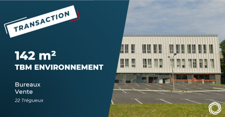 Transaction : Trégueux (22), TBM Environnement loue 142 m² de bureaux dans l'agglomération de Saint-Brieuc