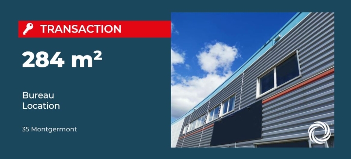 Transaction : Montgermont (35), Advenis loue 284 m² de bureaux