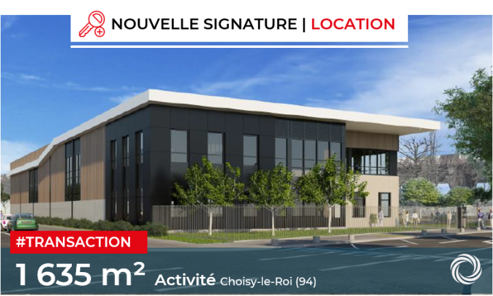 Transaction : Choisy-le-Roi (94), location d'un bâtiment indépendant neuf d’une surface de  1 635 m² à HABER FRANCE