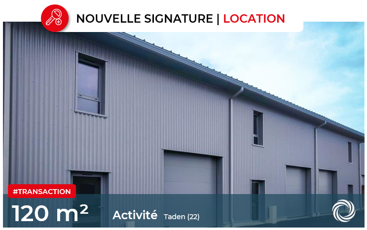 Transaction : Taden (22), Advenis loue 120 m² de locaux d'activité