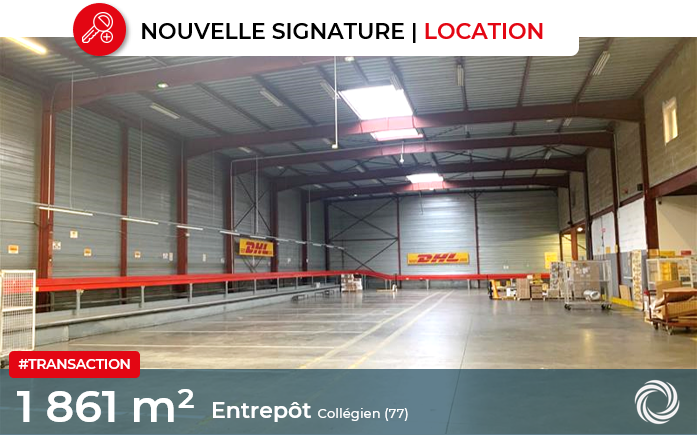 Transaction : Collégien (77), location de 1 861 m² d'entrepôt