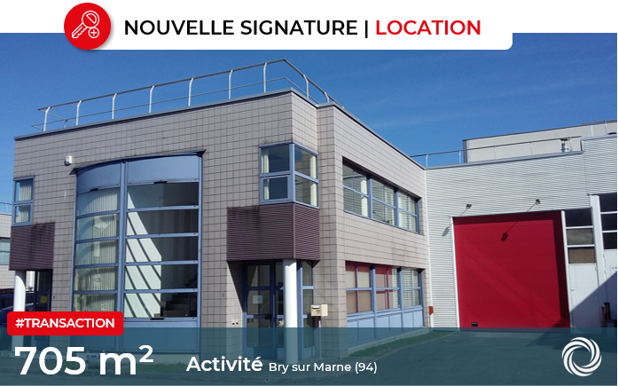 Transaction : location de 705 m² de locaux d'activité à Bry sur Marne (94)