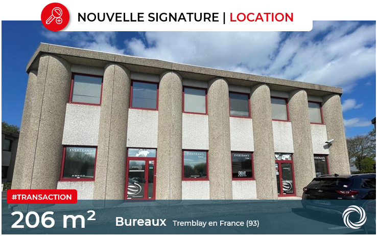 Transaction : Tremblay en France (93), location de 206 m² de bureaux