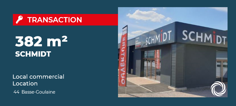 Transaction : Basse-Goulaine (44), Advenis installe les Cuisines Schmidt dans un nouveau local de 382 m²