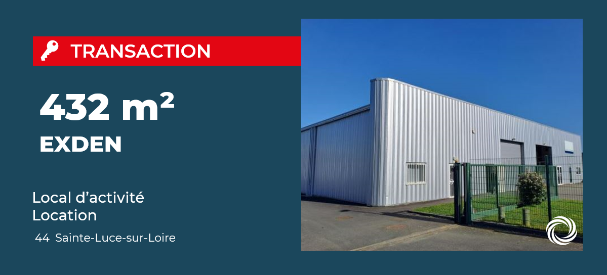 Transaction : Sainte-Luce-sur-Loire (44), EXDEN loue 432 m² de locaux d'activité