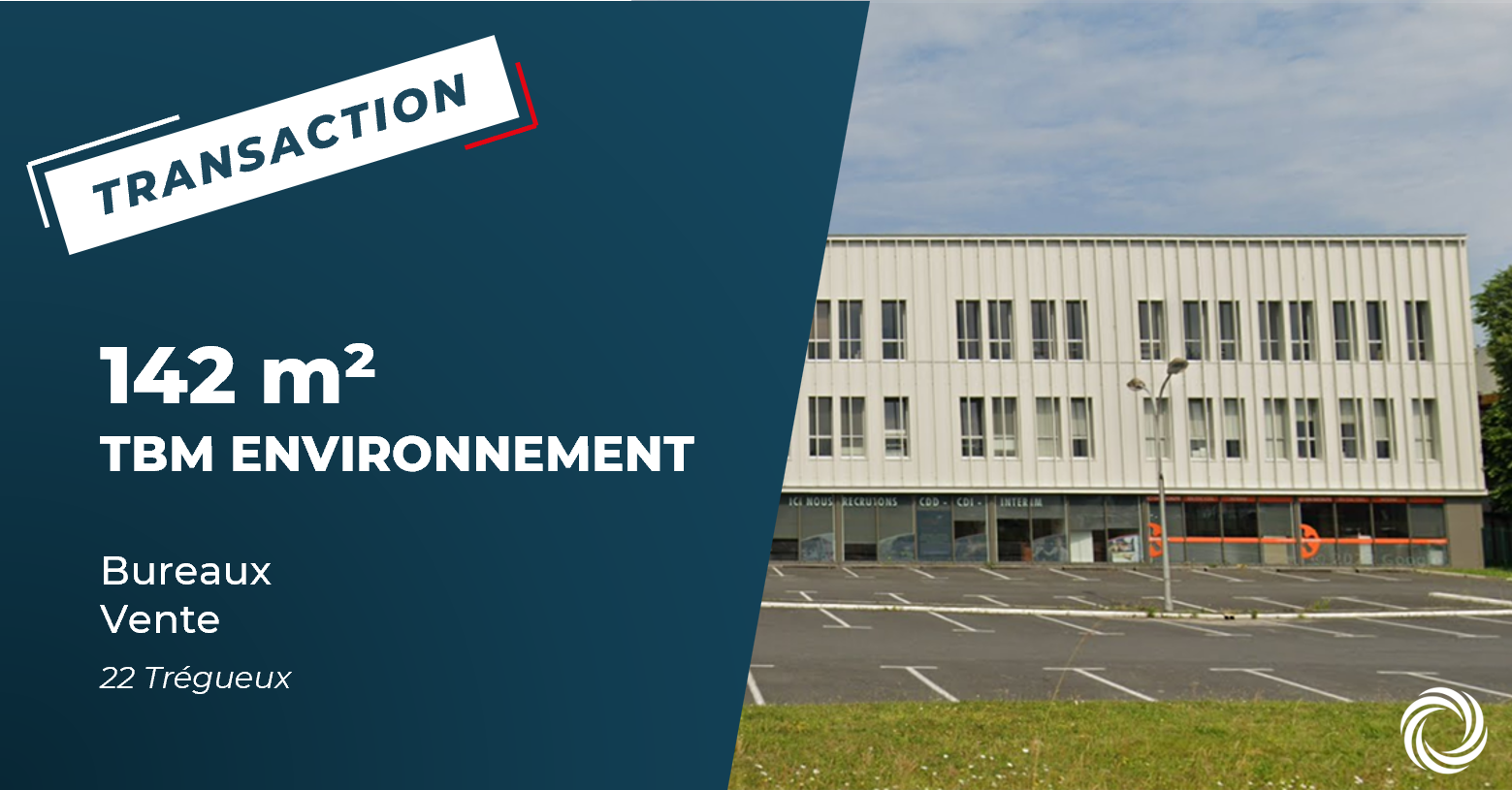 Transaction : Trégueux (22), TBM Environnement loue 142 m² de bureaux dans l'agglomération de Saint-Brieuc
