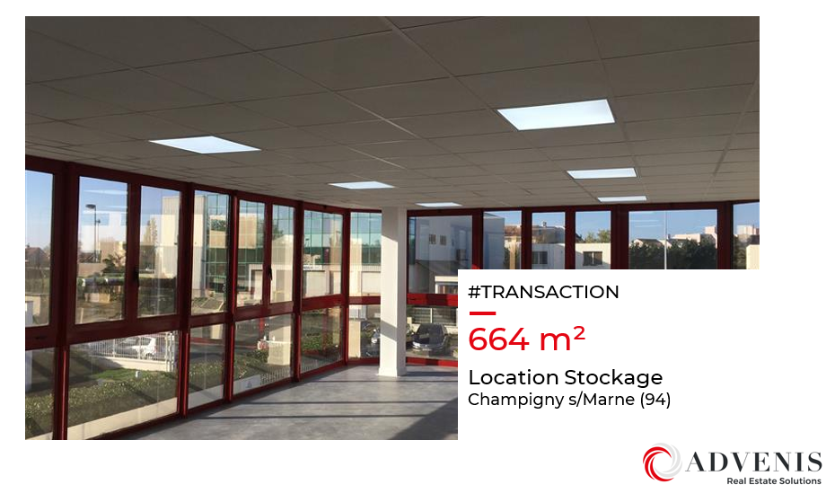 Transaction : Champigny-sur-Marne (94), location de 664 m² à usage de stockage