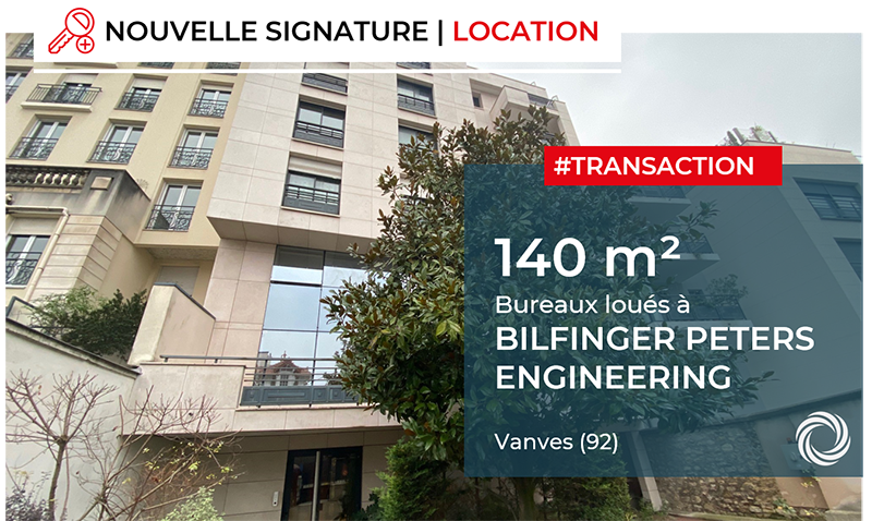 Transaction : Vanves (92), BILFINGER PETERS ENGINEERING loue 140 m² de bureaux