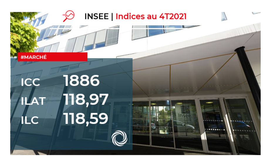 INSEE : Indices ICC, ILAT, ILC AU 4ème trimestre 2021