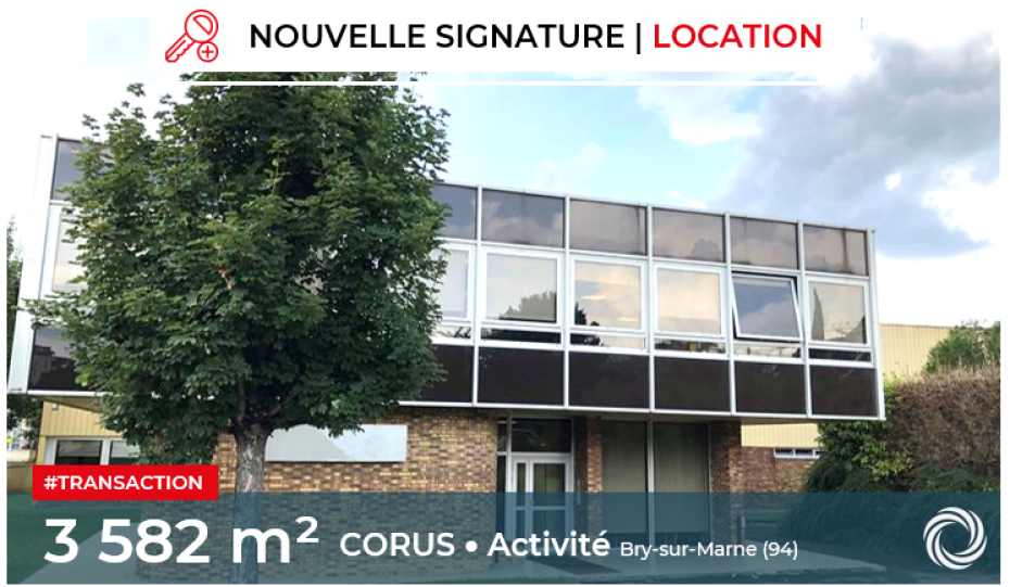 Transaction : Bry-sur-Marne (94), CORUS loue 3 582 m² de locaux d'activité