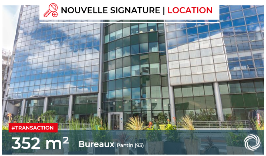 Transaction : Pantin (93), location de 352 m² de bureaux