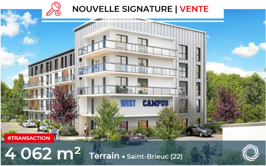 Transaction : Saint-Brieuc (22), Advenis vend un terrain de 4 062 m²