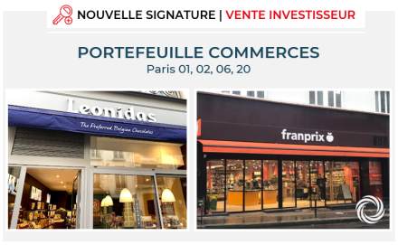 Transaction : Paris (75), vente à investisseur d’un portefeuille d’actifs à usage commercial