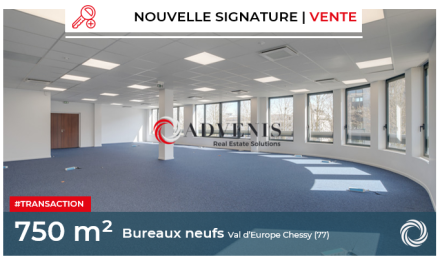 Transaction : Chessy (77), vente de 766 m² de bureaux