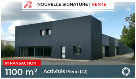 Transaction : Plérin (22), vente de 1 100 m² de locaux d'activité