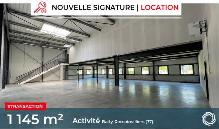 Transaction : Bailly-Romainvilliers (77), location de 1145 m² de locaux d'activité neufs