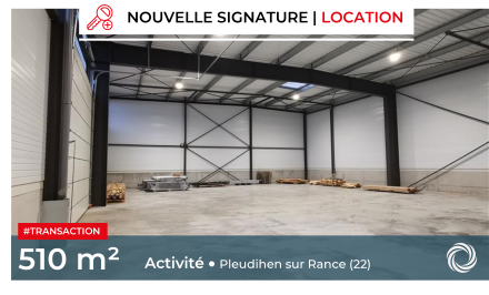 Transaction : Pleudihen sur Rance (22), Advenis loue un local d'activité de 510 m²