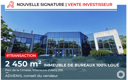 Transaction : un immeuble de bureaux de 2 450 m² vendu à un investisseur à Villeneuve d'Ascq (59)