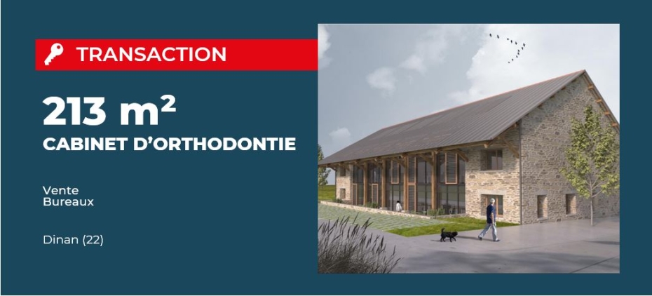 Transaction : Dinan (22), vente de 213 m² de bureaux