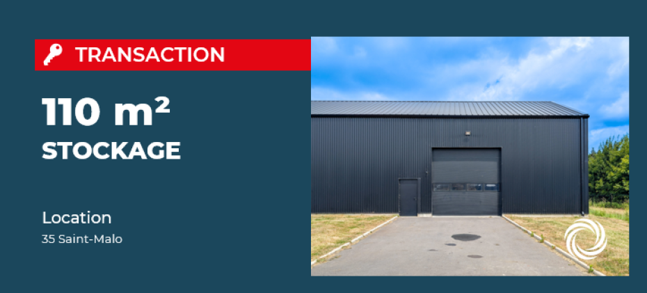 Transaction : Saint-Malo (35), location d'un local de stockage de 110 m² à une société d'import export