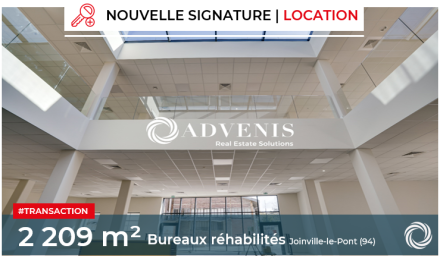 Transaction : Joinville-le-Pont (94), locationn de 2 909 m² de bureaux réhabilités