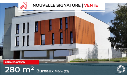 Transaction : Plérin (22), vente de 280 m² de bureaux