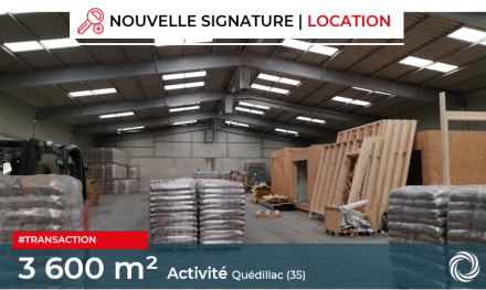 Transaction : Quédillac (35), location d'un local d'activité de 3 600 m²