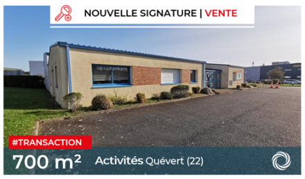 Transaction : Quévert (22), vente de 700 m² de locaux d'activité