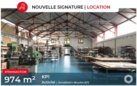 Transaction : Strasbourg (67), le groupe KP1 loue 974 m² d'activité à Ernolsheim-Bruche