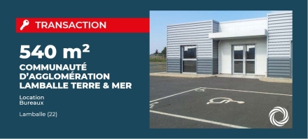 Transaction : Lamballe (22), Advenis loue 540 m² de bureaux à la CA LAMBALLE TERRE & MER