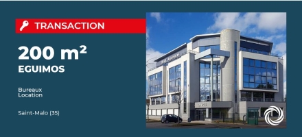 Transaction : Saint-Malo (35), Advenis loue 200 m² de bureaux à EGUIMOS