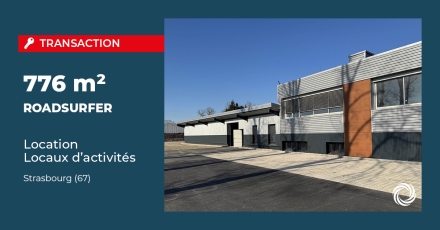 Transaction : Strasbourg (67), Advenis loue 776 m² de locaux d'activité à ROADSURFER
