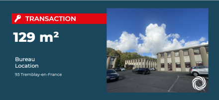 Transaction : Tremblay-en-France (93), location de 129 m² de bureaux au sein du Micro Park