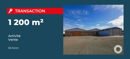 Transaction : Arzon (56), vente d'un local de 1 200 m² à un acteur public