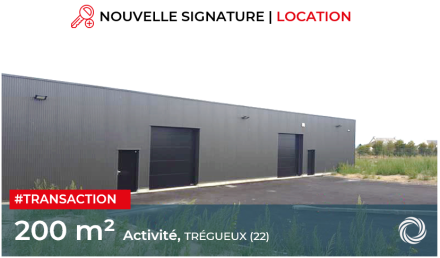 Transaction : Trégueux (22), location de 200 m² d'activité par Armor Alu Habitat