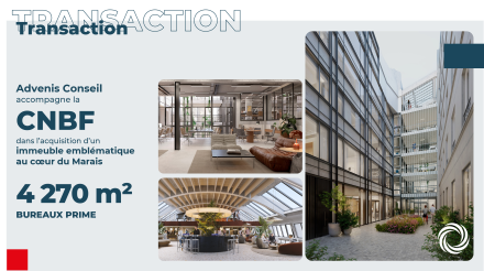 Advenis Conseil accompagne la CNBF dans l'acquisition d'un immeuble emblématique au coeur du Marais (Paris 04)