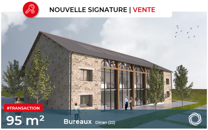 Transaction : vente de 95 m² de bureaux à CO TELECOM à Dinan (22)