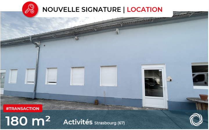 Transaction : Strasbourg (67), location de 180 m² de locaux d'activité