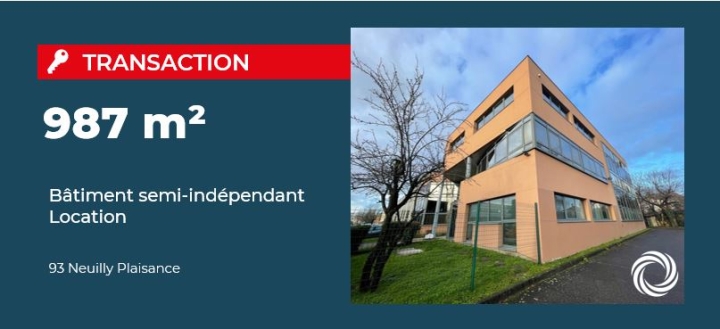 Transaction : Neuilly Plaisance (93), Advenis loue un bâtiment semi indépendant de 987 m²