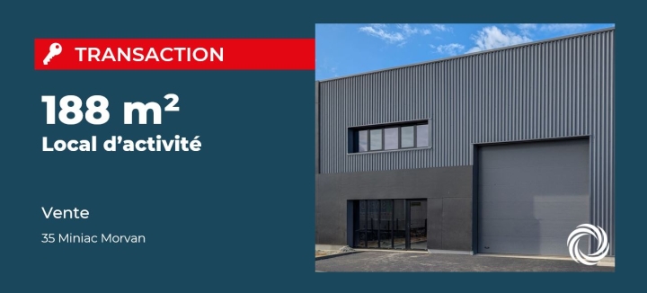 Transaction : Miniac Morvan (35), vente d'un local d’activités de 188 m²