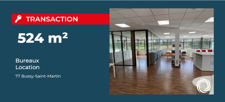 Transaction : Bussy-Saint-Georges (77), Advenis loue 524 m² de bureaux