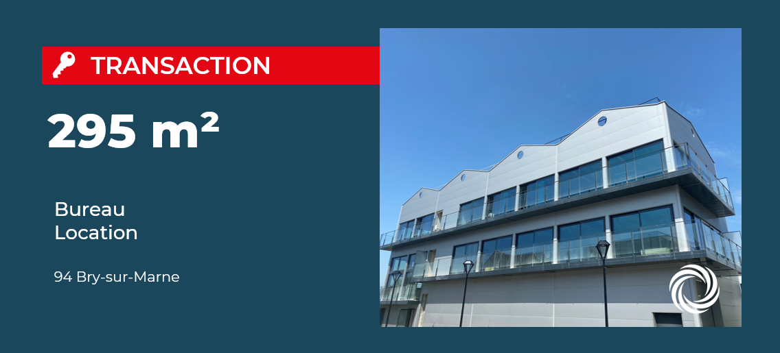 Transaction : Bry-sur-Marne (94), Advenis loue 295 m² de bureaux à une société spécialisée dans la communication