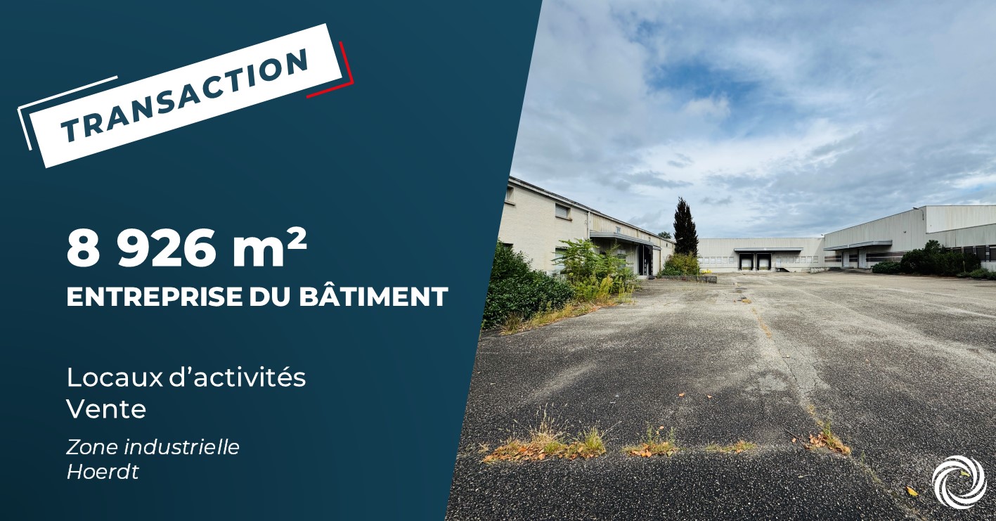 Transaction : Hoerdt (67), vente d'un bâtiment d'activité de 8 926 m²