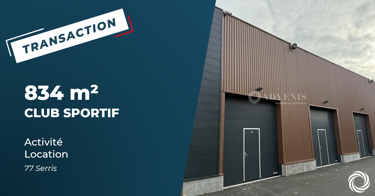 Transaction : location d'un local d'activité à Serris (77) : 834 m² au cœur du Val d'Europe